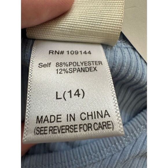 Lily Bleu Girl's L Blue Butterfly Embroidered Baby Tee Short Sleeve - Picture 4 of 6